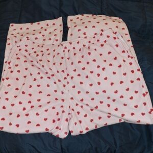 Wild Fable Woman's 1X Pink Pajama Pants With Pockets And  Red Hearts